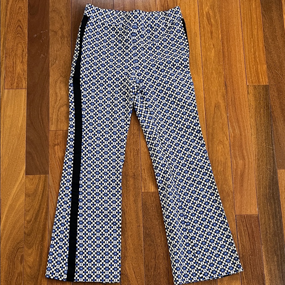 Anthropologie Maeve Blue and Black Geometric Pants